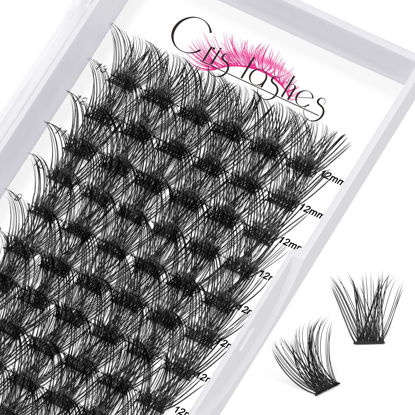 Picture of Lash Clusters DIY Eyelash Extensions 78pcs Crislashes Cluster Lashes D Curl 12mm Lash Clusters Wispy Eyelash Clusters Volume Lash Clusters DIY Cluster Eyelash Extensions for Home Use(H-D Curl-12mm)