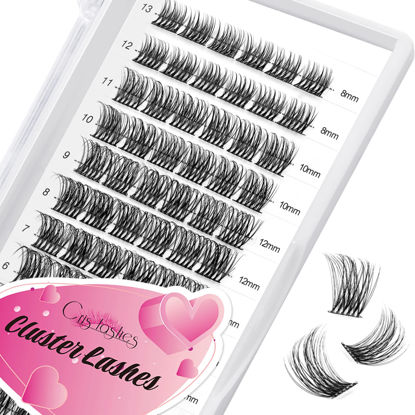 Picture of Cluster Eyelash Extensions, Crislashes Lash Clusters 78 PCS, Resuable Cluster Lashes, Soft Individual Cluster Lashes, 13 Rows DIY Eyelash Extensions at Home (F10 Mix 8-16mm)