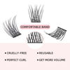 Picture of 78pcs Crislashes DIY Individual Lashes,Eyelash Clusters C Curl 10mm Length 13 Rows Lash Clusters Reusable Wide Stem Soft Cluster Lashes Lightweight Natural Look Lashes For Home Use(B-C Curl-10mm)