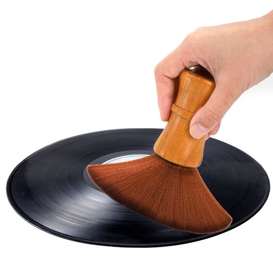 Picture of Fasmov Vinyl Record Cleaning Brush Record Vinyl Dust Brush Soft Album Cleaner Anti-Static Vinyl LP Cleaning