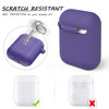 Picture of LELONG Compatible with AirPods Case Cover, Soft Silicone Protective Case Cover with Keychain Compatible with Apple AirPods 2nd 1st Charging Case Men Women [Front LED Visible] Dark Purple