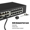 Picture of 12Pcs RJ45 Port Lock with 1 Keys, Locking RJ45 Port/Dust Blocker,RJ45 Dust Cover Cap Female Port Plugs Protector,Compatible RJ45 Port Devices (Black)