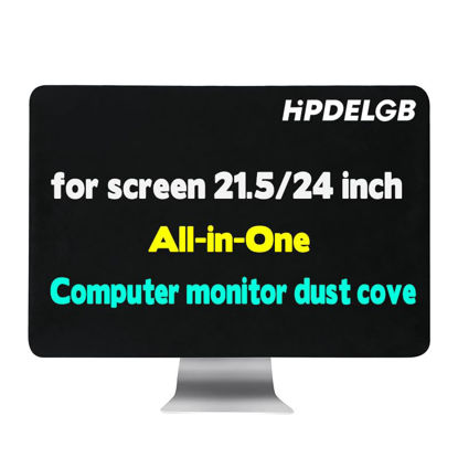 Picture of HPDELGB Computer monitor dust cover black for screen 21.5/24 inch or All-in-One LCD TV dust Dustproof cover ( screen size 21.5-24 inch Monitor Dust Cover) (21.5-24 inch Monitor Dust Cover)