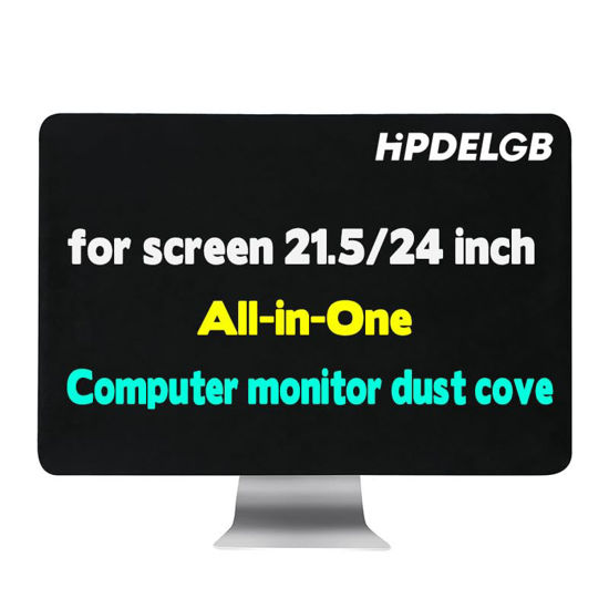 Picture of HPDELGB Computer monitor dust cover black for screen 21.5/24 inch or All-in-One LCD TV dust Dustproof cover ( screen size 21.5-24 inch Monitor Dust Cover) (21.5-24 inch Monitor Dust Cover)