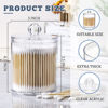 Picture of 1600 Count Cotton Swabs with 2 Clear Dispenser Holders - Bamboo Sticks Cotton Swabs for Ears - Double Round Thick Cotton Buds Suitable for Makeup and Cleaning - Bundle 2 Plastic Apothecary Jars