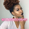 Picture of Afro Puff Drawstring Ponytail Extension for Black Women, Premium Medium Brown #4 80 Gram Short Synthetic Afro Puff Ponytail for Natural Hair, Clip On Kinky Drawstring Curly Ponytail Bun