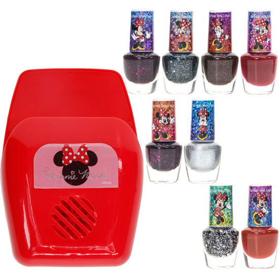 Picture of Townley Girl - Disney Minnie Mouse Non-Toxic Peel-Off Water-Based Safe Nail Polish Set with Nail Dryer for Kids, AA Batteries Not Included, Ages 3 and Up