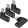 Picture of AGVEE [4 Pack] 90 Degree Right Angled USB-C Male to USB-C Female Adapter (Type-C 3.2 Gen 2) Converter Video Type-C 10G Data Extension Coupler Connector, Black