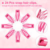 Picture of 24 Pieces Double Grip Hair Clips Metal Snap Hair Clips Women Hair Barrettes for Hair Making, Salon Supplies (Rose Red)