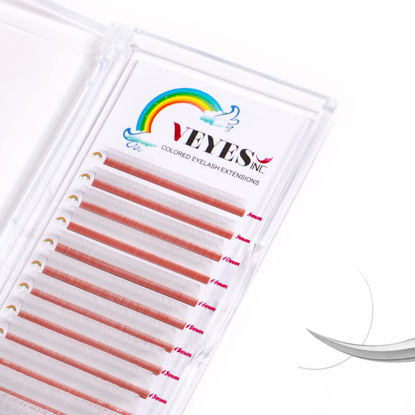 Picture of VEYES INC Eyelash Extension Supplies Colored (White) Lash Extensions Tray 0.07 C Curl 8-16mm , Premium Mink Silk Individual Lashes Soft Matte Black Salon Use