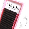 Picture of VEYES INC Eyelash Extension Easy Fan Volume Lashes Mixed Tray 0.07 C Curl 20-25mm, Self Fanning Lash Extension Supplies.Premium Faux Mink Lashes Jet Black