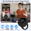 Picture of Bluetooths Control for Tiktok, Scrolling Ring Page Turner Remote Clicker Camera Shutter Selfie Video Button for iPhone iPad Cell Phone iOS Android - Black