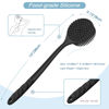 Picture of Manmihealth Silicone Back Scrubber(Thick Bristles) & Soft Bath Glove Set, Super-Exfoliating Body Scrubber & Super-Lathering Shower Brush Combination, with a Free Hook.(Black)