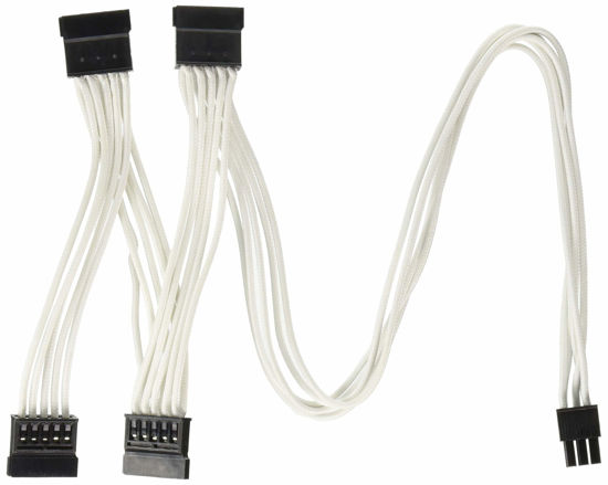 Picture of Corsair CP-8920189 Premium Individually Sleeved SATA Cable, White, for Corsair PSUs, 2.46 feet