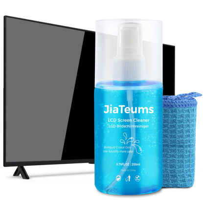 Picture of Jiateums Screen Cleaner Spray, Touchscreen Cleaning Spray with Wipe Cloth for LCD LED TV, CD DVD VCD Displays on Computer, Laptop Phone Electronic Screen,Monitor, Glasses (200ml/6.7oz)