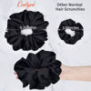 Picture of CEELGON Big Real Silk Scrunchies for Women Large Scrunchie Satin Oversized Silk Thick Elastic Hair Ties Jumbo Hair Scrunchies 3 Pack (black,pink,blue)