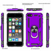 Picture of iPod Touch 7 Case, iPod Touch 6 Case, iPod Touch 5 Case with [2Pack] Tempered Glass Screen Protector, LeYi Military-Grade Phone Case with Ring Kickstand for Apple iPod Touch 7th/6th/5th Gen, Purple