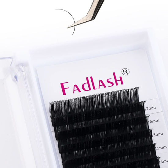 Picture of Lash Extensions 9-17mm Eyelash Extensions D Curl Silk Lash Extensions Classic Lash Extensions Soft Faux Mink Lash Extension Mixed Tray Eyelash Extension Supplies (0.15-D, 9-17mm)