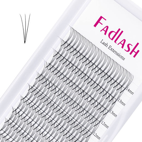 Picture of Lash Extension 0.07mm 3D Volume Lashes Premade Fans Eyelash Extensions C curl Mix 8-14mm Eyelashes Extension Individual Lashes by FADLASH (3D-0.07-C, 8-14mm Mix)