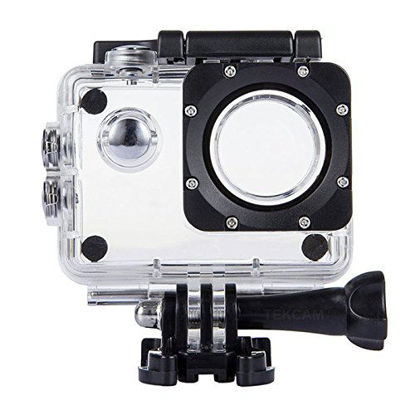 Picture of TEKCAM Action Camera Waterproof Housing Case Compatible with AKASO EK7000 V50 Elite/Apexcam/Remali CaptureCam/Vemont Action Camera Replacement Waterproof Protective Case Underwater Diving Shell