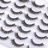 Picture of Newcally Cat Eye Lashes Natural Look False Eyelashes Short Wispy 3D Fluffy Fake Eye Lashes Pack 14 Pairs