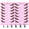 Picture of Newcally Half Lashes Mink Natural Cat Eye Wispy False Eyelashes Fluffy Volume Strip Fake Eyelashes Accent Corner 3/4 Eye Lashes DIY Cluster Faux Mink Half Eyelashes 14 Pairs Black