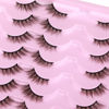 Picture of Newcally Half Lashes Mink Natural Cat Eye Wispy False Eyelashes Fluffy Volume Strip Fake Eyelashes Accent Corner 3/4 Eye Lashes DIY Cluster Faux Mink Half Eyelashes 14 Pairs Black