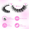 Picture of Newcally Lashes Mink False Eyelashes Natural Look Wispy Clear lash Band Fake Eyelashes Fluffy 3D Curly Strip Volume Cat Eye Lashes Pack 14 Pairs