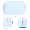 Picture of SOIDRAM 2 Pieces Makeup Bag Cute Cosmetic Bag Plush Pink Blue Checkered Makeup Pouch Coquette Travel Toiletry Bag Organizer Fluffy Makeup Brushes Puffy Storage Bag for Women