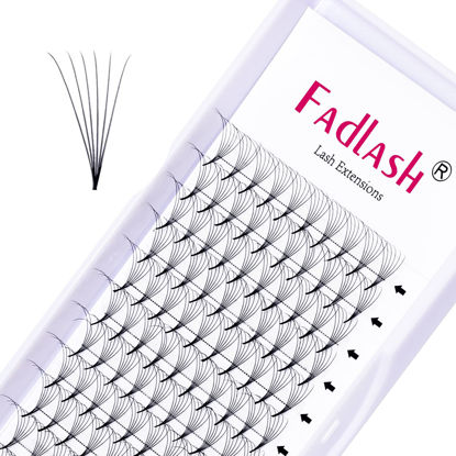 Picture of 6D Premade Volume Fans Eyelashes Extension Thickness 0.07 C Curl Black Soft Individual Eyelashes Makeup Fake Lashes Cluster 8-20mm to Choose (6D-0.07-C, 12mm)