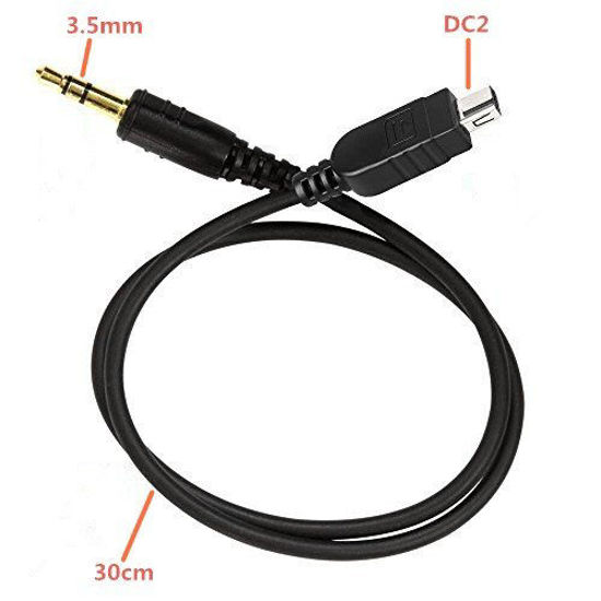 Picture of GFSHOP 3.5mm Off Camera Shutter Connecting Cable Cord 3.5mm-DC2 Camera Connecting Plug for Nikon Cameras with Pixel Shutter Remote Control TW283-Series