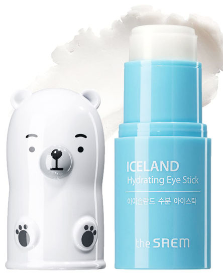 Picture of The SAEM Iceland Hydrating Eye Stick 0.24oz - Cooling Eye Balm for Dark Circles and Puffiness - Under Eye Treatment - Reduce Wrinkles and Moisturizing - Minimize Dark & Puffy Eyes - Aqua Scent