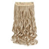 Picture of REECHO 24" 1-pack 3/4 Full Head Curly Wave Clips in on Synthetic Hair Extensions Hair pieces for Women 5 Clips 4.5 Oz Per Piece - Buttery Blonde