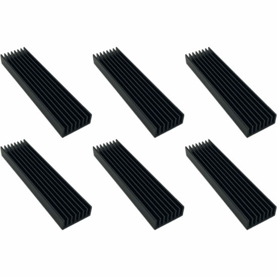 Picture of Easycargo 6pcs 100mm x 25mm x 10mm Heatsink Aluminium Radiator Cooler Heat Sink for Cooling LED Power Amplifier (100mmx25mmx10mm) (Black)