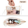 Picture of Ethereal Clear Makeup Bag, White Small Cosmetic Bag Travel Makeup Bag for Women TSA Approved Toiletry Bag Portable Makeup Pouch