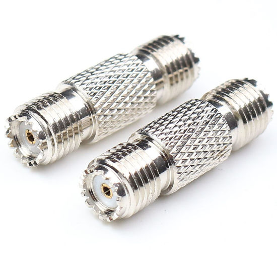 Picture of ANHAN Mini UHF Female to Mini UHF Female Connectors Pl259 Adapter Mini UHF Female Coupler RF coaxial Coax Cable Connector for Amateur Radio Citizens Band Radio Marine VHF Radio 2Packs