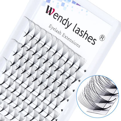 Picture of Lash Extensions Premade Volume Eyelash Extension 8-14mm Mixed 6D 10D 12D 16D Short Stem Premade Fans D Curl 0.07mm Volume Lash Extensions Supplies(12D-0.07-D, 8-14mm Mixed Tray)