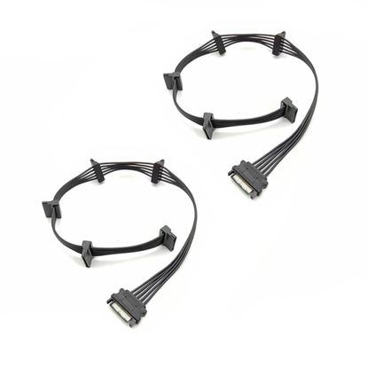 Picture of pingping 15 PIN Sata Power Splitter(2Packs), 15 Pin Sata to 5 Sata Power Splitter Adapter Cable- 21 Inches