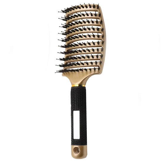 Picture of Hairstreaq Detangling Brush, Voremy Magical Brush Detangler, Girls Hair Brush, Vented Detangling Brush, Fast Drying Styling Massage Hairbrush for Women, Girls (Gold)