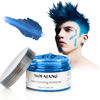 Picture of VOLLUCK Blue Hair Color Wax Pomades 4.23 oz - Natural Hair Coloring Wax Material Disposable Hair Styling Clays Ash for Cosplay, Party (Blue)