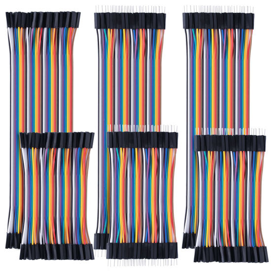 Picture of 10cm+20cm 240pcs Breadboard Jumper Dupont Wires Cable Kit Male to Female, Male to Male, Female to Female Compatible with Arduino Projects and Raspberry Pi