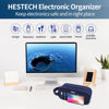 Picture of HESTECH Electronics Organizer Travel Charger Case Cord Cable Organizer Bag Portable Waterproof Double Layers All-in-one Storage for Charger Mouse Earbud USB Drive