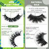 Picture of 3d Plant Fibre Russian Strip Lashes, D Curl Lash Strips, Natural False Lashes Mink, Wispy Fake Lashes, D Curl Strip Lashes, Natural Wispies Mink Eyelashes, Faux Mink Eyelashes Natural Look(DC04)