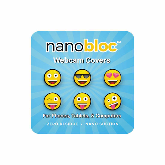 Picture of Eyebloc NanoBloc Webcam Cover - Universal Reusable Camera Cover for All Devices - Safe Screen Closure, Strong Nano Suction No Residue (6-Pack, Fun Emojis)