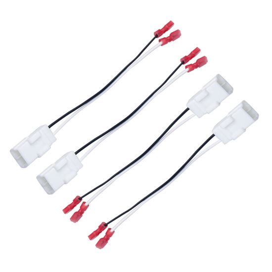 Picture of 72-6514 Speaker Adapter Wire Harness Compatible with Jeep Dodge Chrysler Town & Country Dakota Ram Wrangler Car Front and Rear Door Speaker Wiring Harness Speaker Connector (4Pcs)