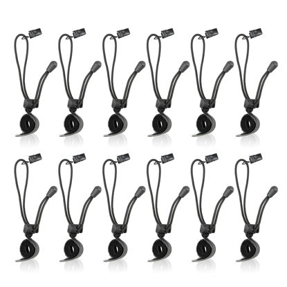 Picture of SLOW DOLPHIN Backdrop Background Muslin String Clips Holder Multifunctional for Photo Video Photography Studio 12 Pack, Black