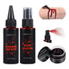 Picture of BOBISUKA 3PCS Halloween Fake Blood Makeup Kit - Coagulated Blood 1.41oz + Fake Blood Spray 1.76oz + Dripping Blood 1.76oz, Realistic Washable Special Effects SFX Makeup Set, for Zombie Vampire Monster Cosplay Mouth Clothes Dress Up