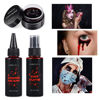 Picture of BOBISUKA 3PCS Halloween Fake Blood Makeup Kit - Coagulated Blood 1.41oz + Fake Blood Spray 1.76oz + Dripping Blood 1.76oz, Realistic Washable Special Effects SFX Makeup Set, for Zombie Vampire Monster Cosplay Mouth Clothes Dress Up