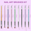 Picture of Artdone 9PCS Nail Art Brushes Set Nail Art Liner Brush and Nail Dotting Pen Gel Polish Painting Tools For Nail Art Design Include Extension Gel Nail Brush…