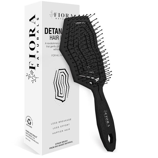 Picture of Fiora Naturals Hair Detangling Brush -100% Bio-Friendly Detangler hair brush w/Ultra-soft Bristles- Glide Through Tangles with Ease - For Curly, Stright, Women, Men, Kids, Toddlers, Wet and Dry Hair